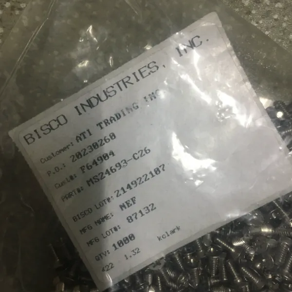 供应 bisco Industries 螺钉 MS24693-C26g