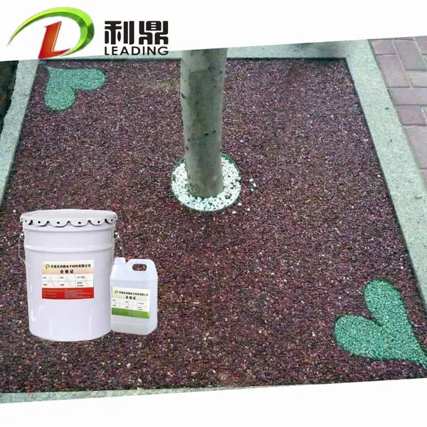 利鼎销售 海绵城市透水路面胶 【粘石子胶】 天然彩石粘接胶