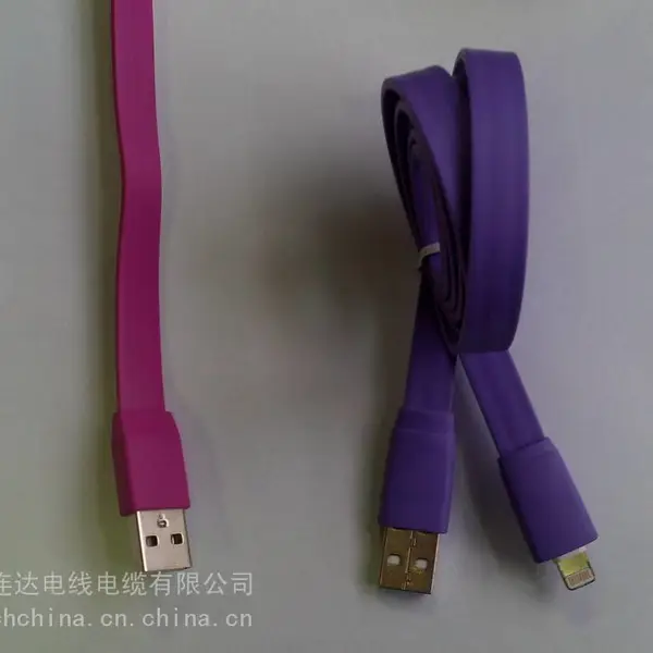 USB迈克糖果色扁平数据线正反面通用micro