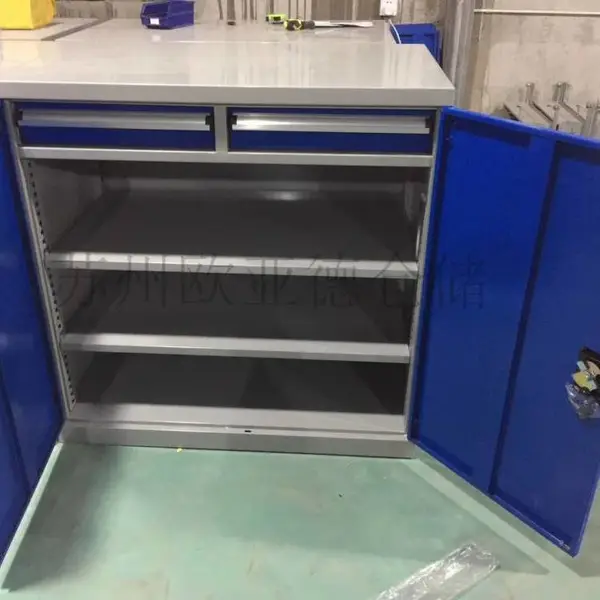 欧亚德双开门带抽屉工具柜 带柜门锁 内置一层可调节层板