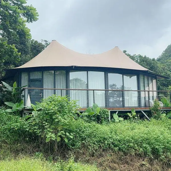 度假山庄单峰野奢酒店帐篷 张拉膜豪华民宿帐 篷