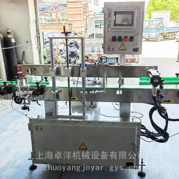 卓洋机械供应防爆型智能贴标灌装旋盖生产线 圆瓶贴标机支持定制