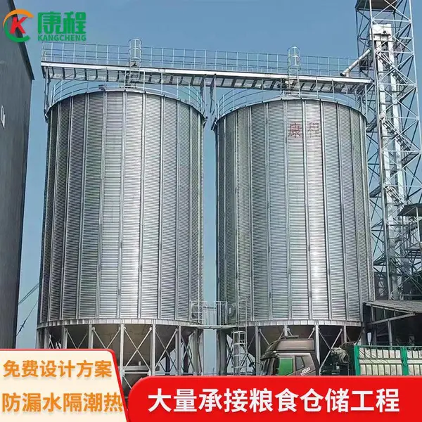 康程 装配式镀锌500吨粮仓粮食储存仓 水稻筒仓 严格选材运行平稳