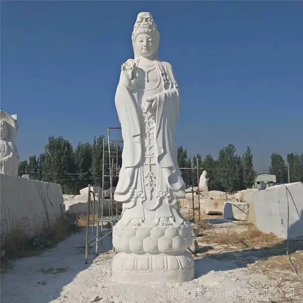 石雕观音菩萨雕像,大型佛像雕刻可定制 在线咨询 丰路雕塑
