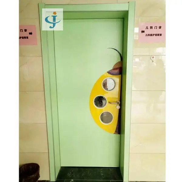 幼儿园卡通门 防夹手钢化玻璃 颜色可选 实木复合 厂家定制