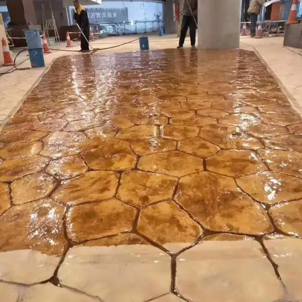 聊城市压花地坪施工视频临清彩色压模地面厂家
