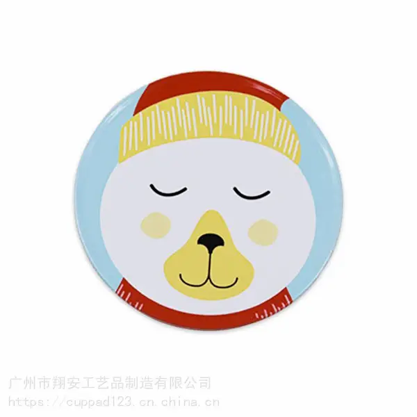 定制文艺杯垫马口铁软木底圆形杯垫隔热杯垫餐垫防水防滑卡通杯垫