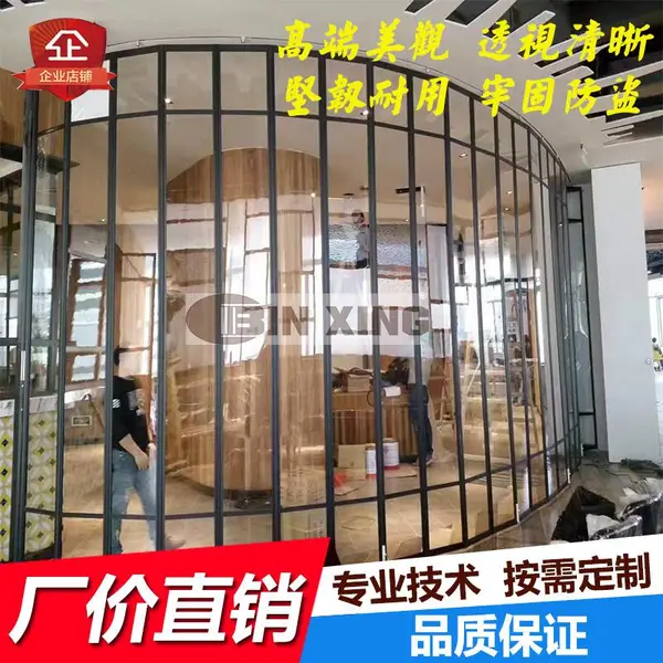 深圳供应水晶门铝合金水晶折叠推拉门电动透明水晶卷帘门