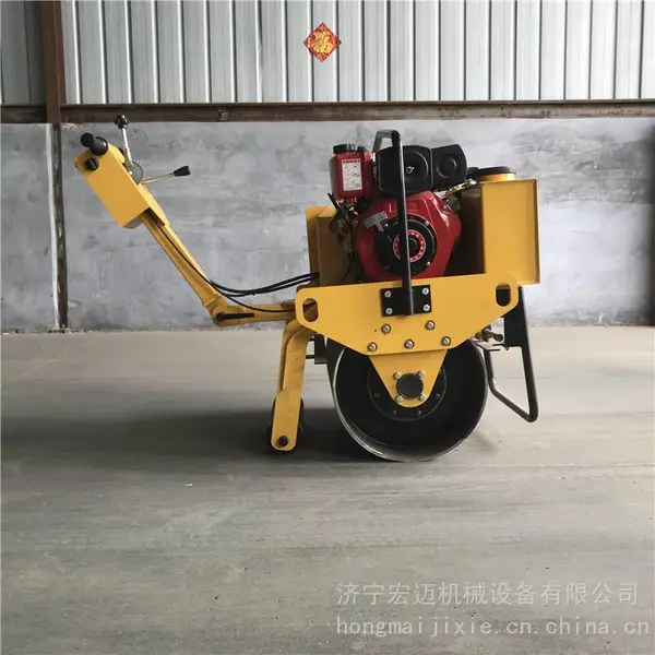 小型手扶600单轮压路机宏迈手扶震动双钢轮压路机 小型震动压路机