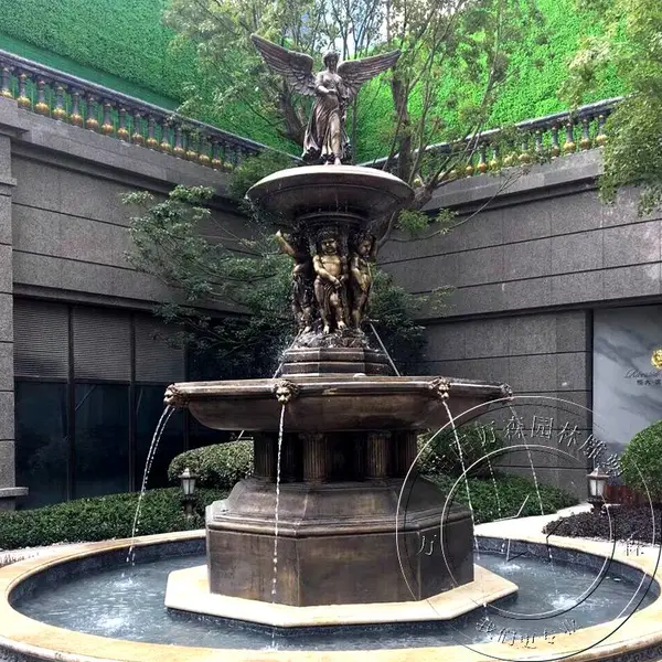 铜雕喷泉 欧式铸造大型流水喷泉 小区酒店门口装饰摆件