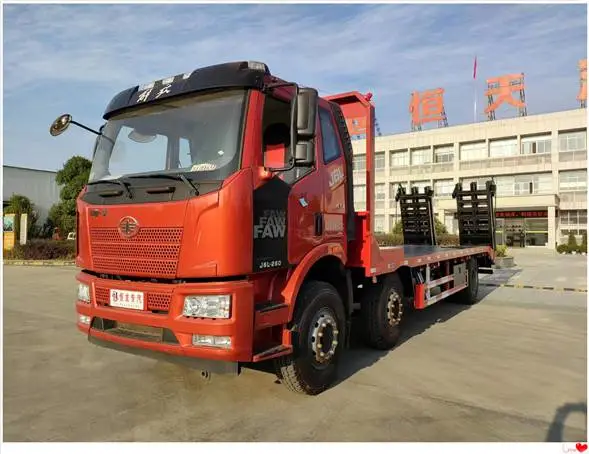 前四后八挖机背车 J6P挖机拖车 前四后八挖机板车 解放板车