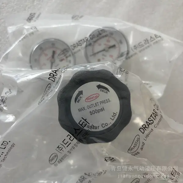 DRASTAR 黄铜气体减压阀 072B-0500C-1S 双表高纯气体压力调节器