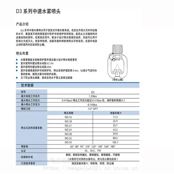 标准响应 ELO-231B K161 下垂喷头 TY5251 UL/FM现货 美国泰科TYCO喷头