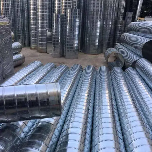 安庆圆形镀锌螺旋风管加工车间通风排烟白铁皮不锈钢通风管道