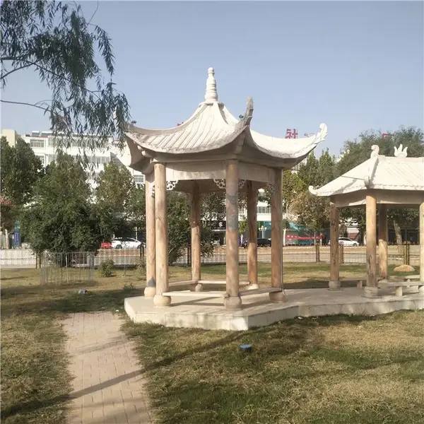 景观广场单层石亭子 六角花岗岩亭子安装价格