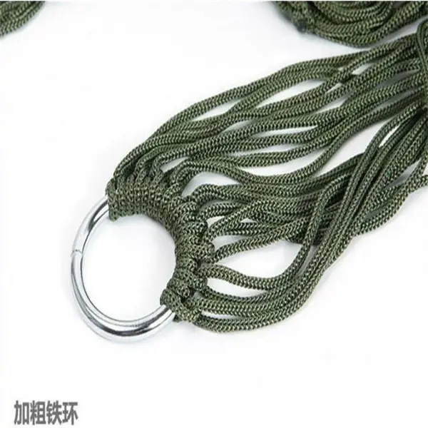 军绿红色网状吊床 户外吊床铁坏吊床尼龙绳子吊床