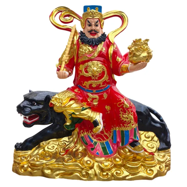 武财神雕塑1.8米骑虎赵公明神像黑虎玄坛赵灵官树脂玻璃钢佛像