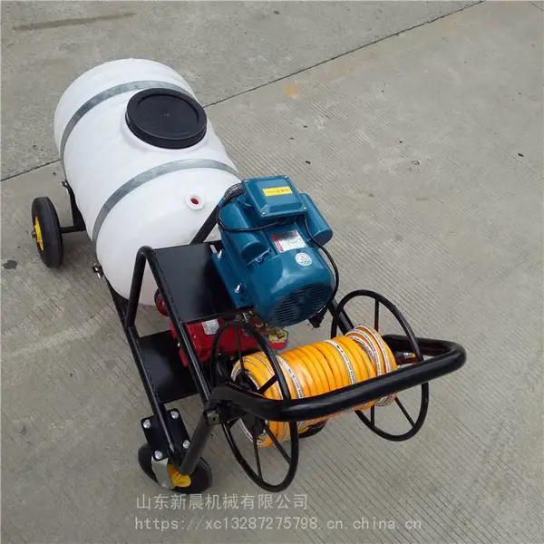 新晨100L汽油手推打药机 棉花杀虫打药机 拉管式电动喷雾器高压喷药机