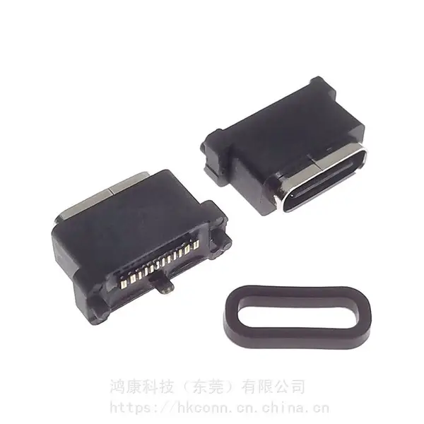 Type-C 16Pin��ʽ��ƬSMTĸ�� �߶�7.85MM����ˮȦ ��ˮIPX8�ӿ�
