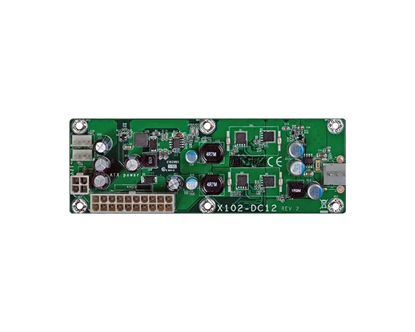 X102-DC12 输出:1 DC 12V jack, 1 4-pin ATX +12V 电源, 1 20-pin ATX 电源