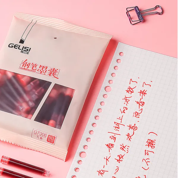 钢笔墨囊学生专用正姿练字可替换墨囊可擦蓝色纯蓝黑色蓝黑晶蓝笔囊3.4mm口径的墨胆