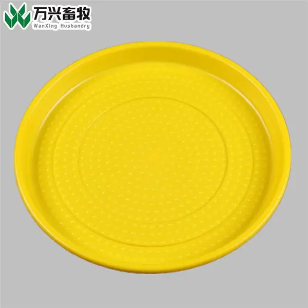 小鸡开食盘养殖用育雏鸡鸭鹅用圆形饲料盘方形饲料盘多种颜色规格图片