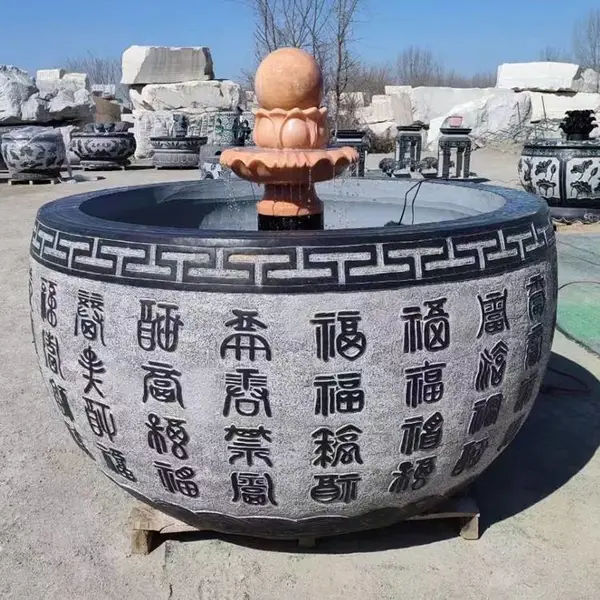石缸批发 园林景观石头缸雕刻 家庭办公场所***石头门海厂家