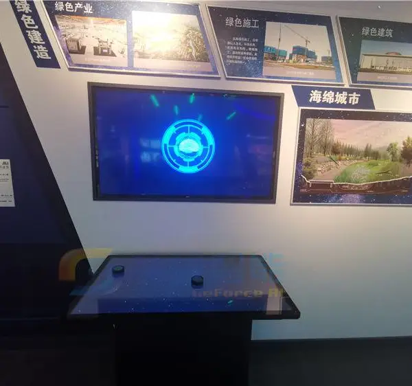 河南展厅展馆智慧物体识别桌/飞屏播放视频/触摸感应播放