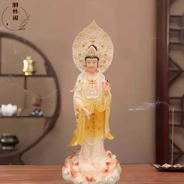 88公分背光西方三圣仿陶瓷菩萨佛像观音菩萨观音大势阿弥陀佛***