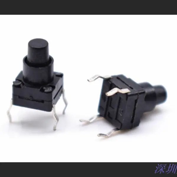 防水轻触开关6X6X9.5H 开关 带护套 黑胶LCP 6X6开关
