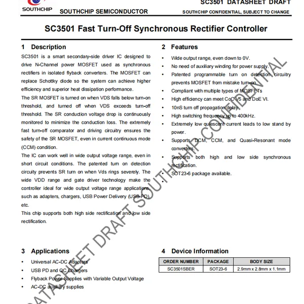 ��оͬ����������оƬSC3501