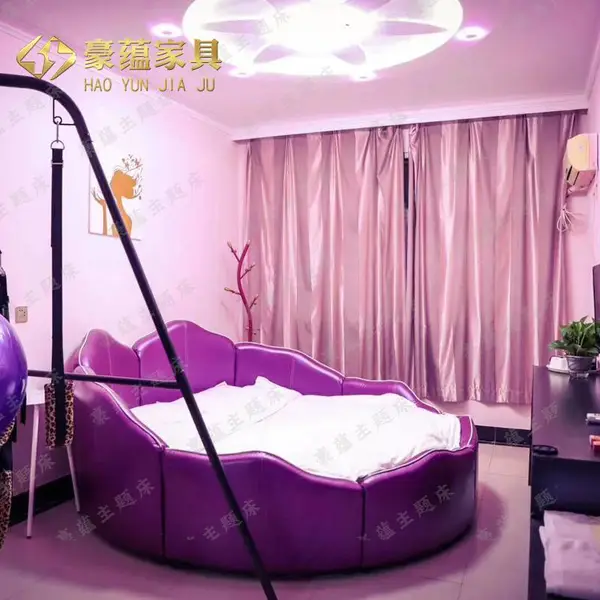宾馆情趣床 电动圆床 恒温水床 情趣酒店欧式双人床