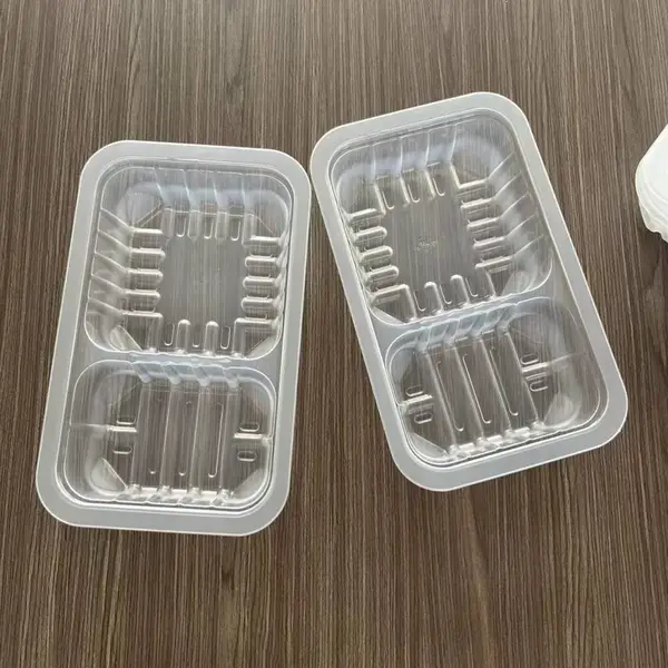 双格气调锁鲜盒一次性塑料托盒 卤味凉菜分装 餐饮连锁批量采购优选