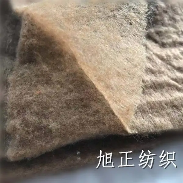 驼色涤纶棉 定做女装用30%驼绒絮片 驼绒驼色化纤混合无纺棉
