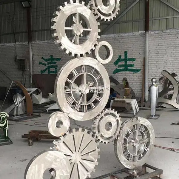工业园区不锈钢齿轮雕塑 景观装饰齿轮雕塑加工