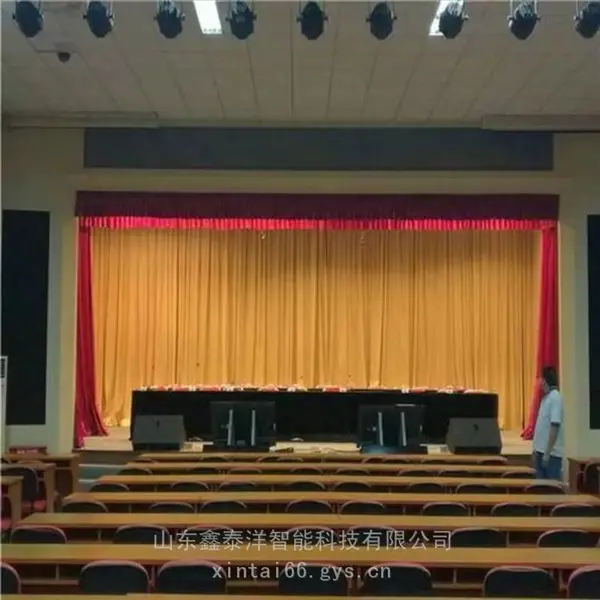 防火阻燃舞台升降幕布 会议幕布背景幕布厂家电动礼堂剧院幕