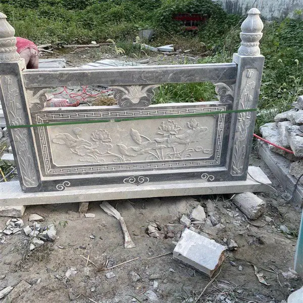 石雕青石栏杆 寺庙 古建石头围栏 浮雕工艺图案可定做