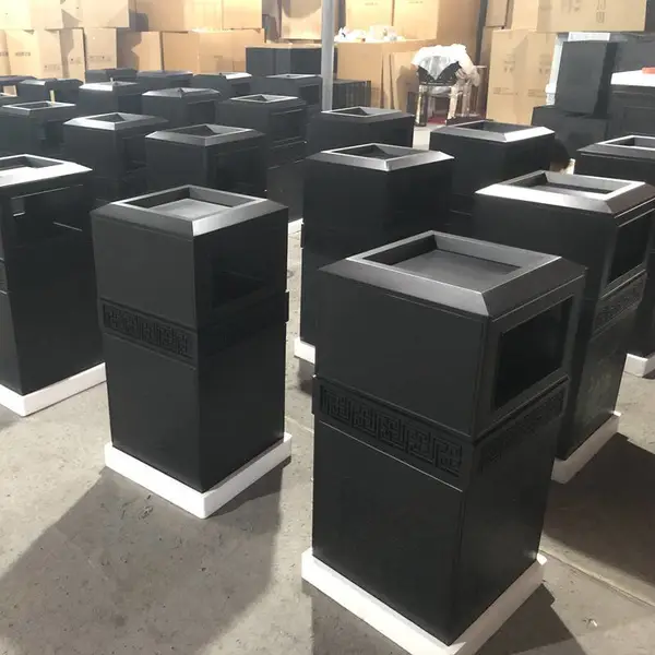 西安别墅花园户外铸铝垃圾桶防腐防晒铸铝材质户外果皮箱