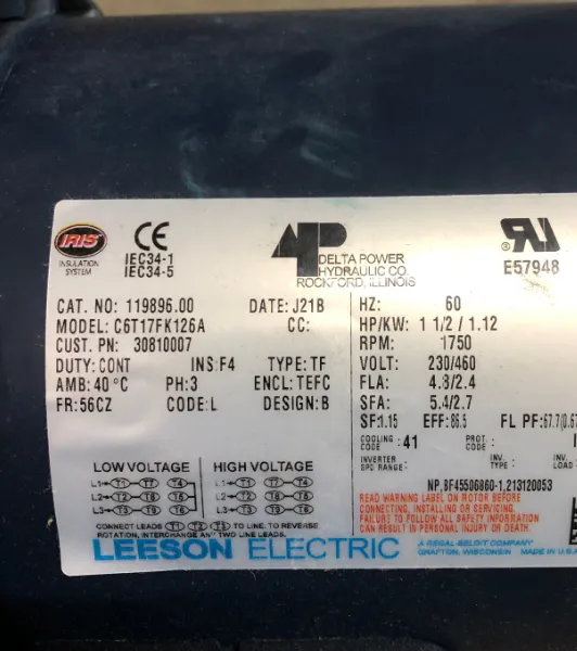 优势供应 Delta Power Company 电动泵 35H652W206
