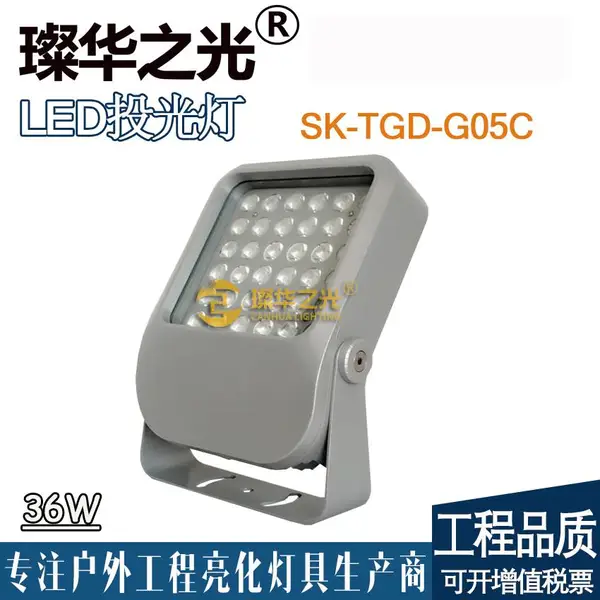 璨华照明SK-TGD-G05C LED投光灯户外防水36w48w泛光灯楼体桥梁方形RGB大功率染色灯