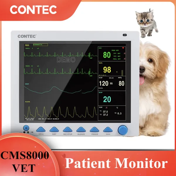 CONTEC CMS8000VET多参数宠物猫狗健康监测器8通道波型参数