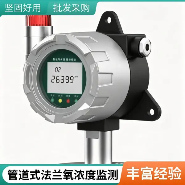 固定式法兰款氧气检测仪 带遥控调零功能 防爆型氧浓度报警器