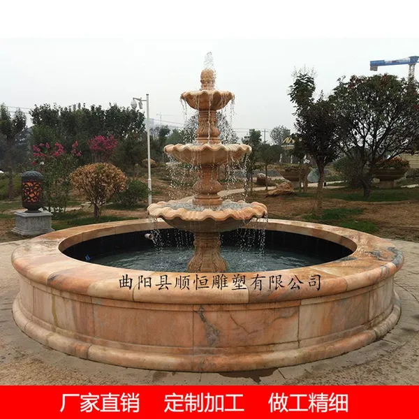 大理石石材水钵 石雕跌水钵 石雕喷泉厂家