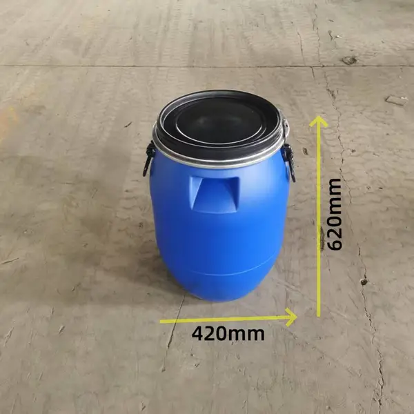 一诺60L化工塑料桶 60升法兰桶抱箍桶