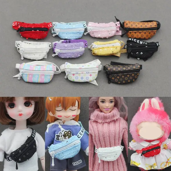 BJD 6分8分12分OB11玩偶背包挎包腰包彩色适用拉布布盲盒挂件
