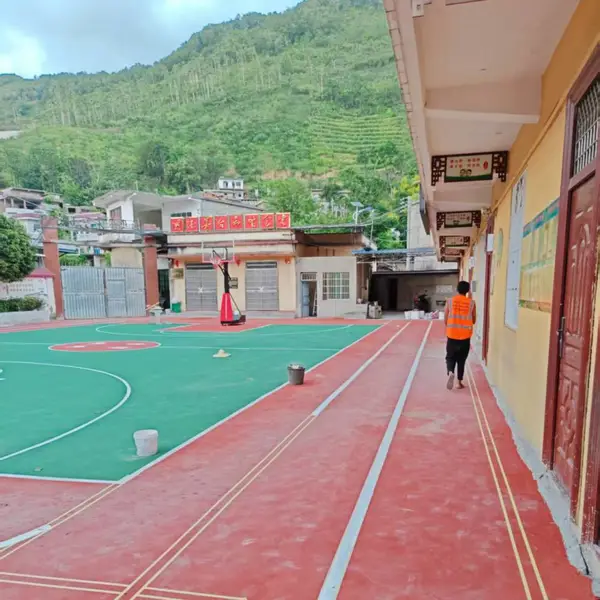 安顺运动场地坪施工 贵州硅PU塑胶跑道 抗紫外线***