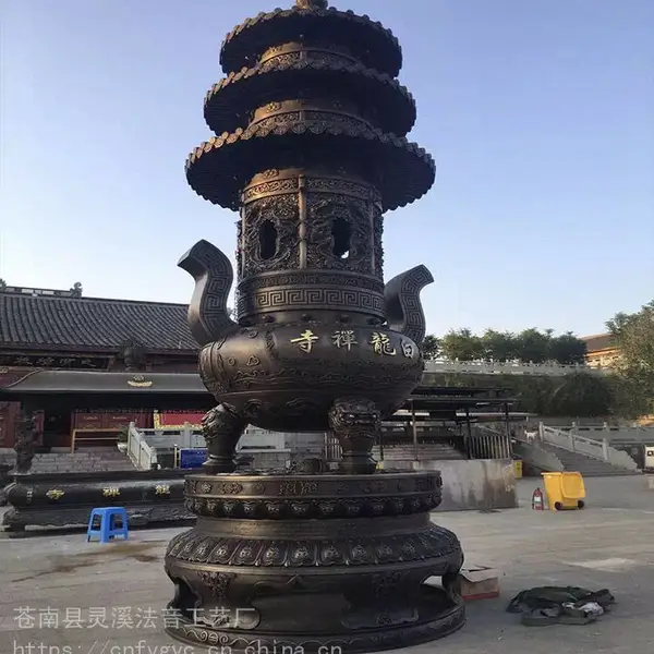 铸铁寺院铜雕大型香炉庙宇三层仿古*********铁铸宝鼎