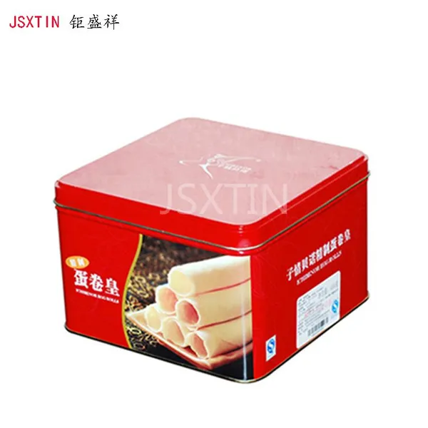 蛋卷铁盒包装定做 马口铁四方形天地盖卷边盒