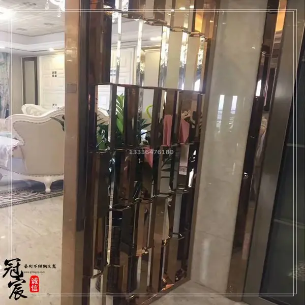 南京不锈钢屏风制品定制 管材异型焊接不锈钢花格隔断