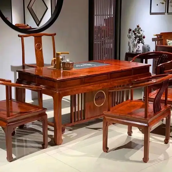 红木茶台花梨木茶艺展示台实木中式茶室配套桌椅工厂批发